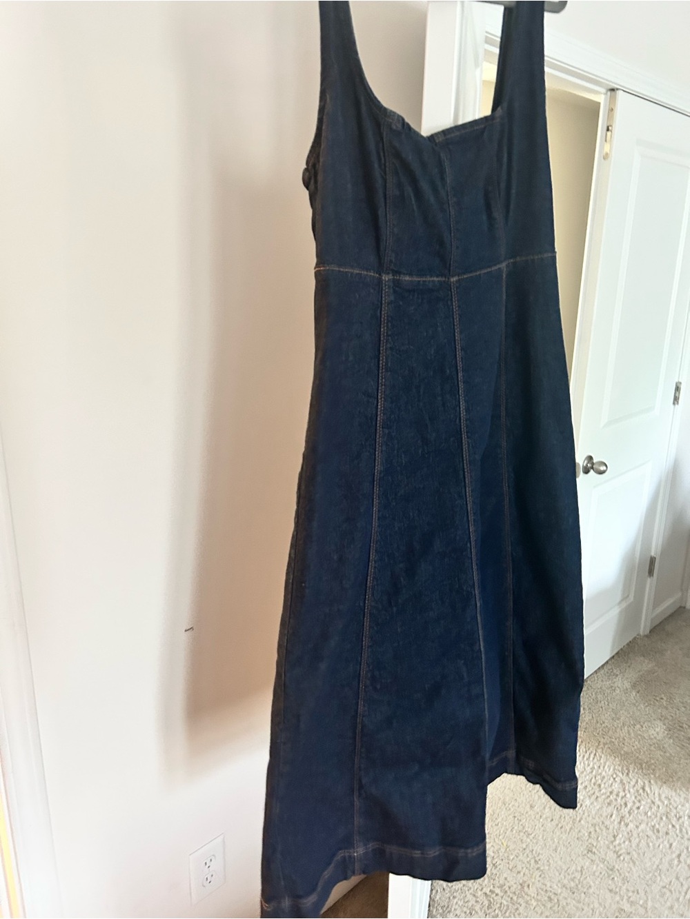 Old Navy Dark Blue Denim Midi Dress